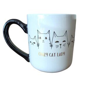 Crazy Cat Lady Sheffield Home Mug Large Cup Double Sided Black White Gold